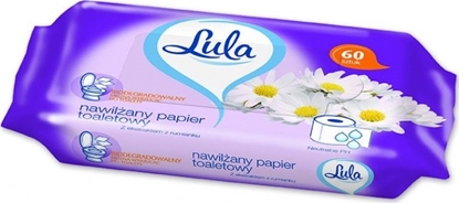 Изображение Lula Nawilżany papier toaletowy, LULA, z ekstraktem z rumianku, 60 szt., biały papier