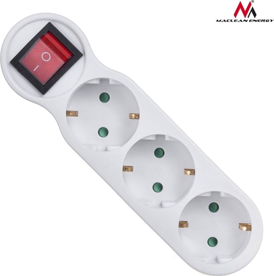 Изображение Maclean Gniazdko prdowe potrójne z wycznikiem, z uziemieniem Maclean Energy MCE216 16A wersja niemiecka