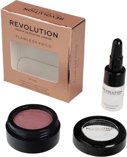 Изображение Makeup Revolution Flawless Foils Metaliczny cie do powiek + baza Rival