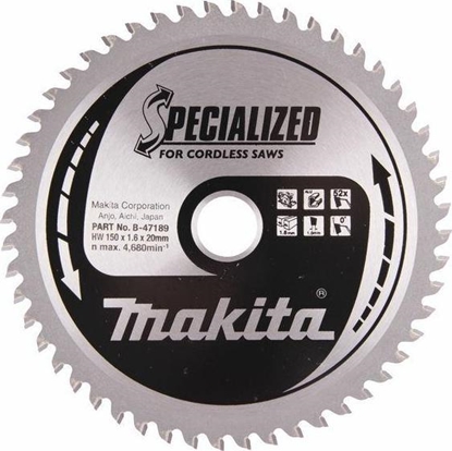 Изображение Griešanas disks alumīnijam Makita; 150x1,9x20,0 mm; Z52; 0°