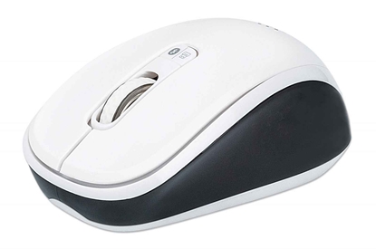 Attēls no Manhattan Dual-Mode Mouse, Bluetooth 4.0 and 2.4 GHz Wireless, 800/1200/1600 dpi, Three Buttons With Scroll Wheel, Black & White, Three Year Warranty, Box