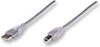 Picture of Manhattan USB-A to USB-B Cable, 1.8m, Male to Male, Translucent Silver, 480 Mbps (USB 2.0), Equivalent to USB2HAB6T, Hi-Speed USB, Lifetime Warranty, Polybag