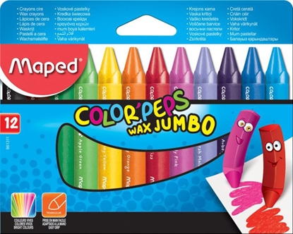 Attēls no Maped Kredki Colorpeps wiecowe Jumbo 12 kolorów (206032)