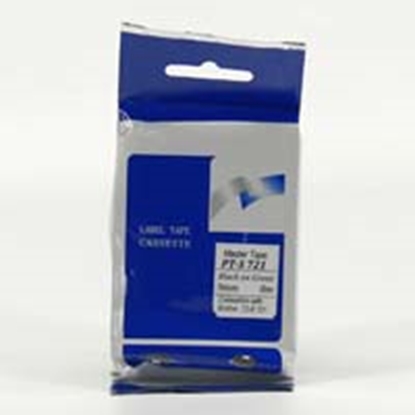 Attēls no Master tape kompatybilny tama do drukarek etykiet, dla Brother, PT-S721, czarny druk/zielony podkad, nielaminowany, 8m, 9mm - PT-S721