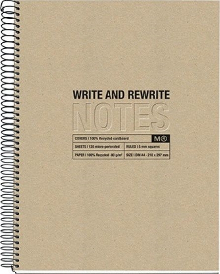 Picture of MIQUELRIUS Koozeszyt MIQUELRIUS Just Black Craft Recycled, A4, 120 kart., 80g, beowy