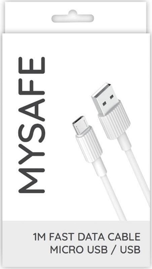Изображение Kabel USB Mysafe USB-A - microUSB 1 m Biay (5904208506065)