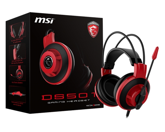 Изображение MSI DS501 Headset Wired Head-band Gaming Black, Red