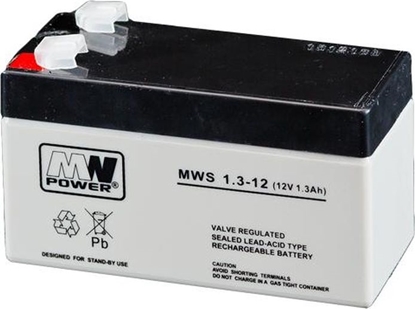 Attēls no MW Power Pb 12V 1.3Ah bezobsugowy (waga 0.57kg, max. prd ad. 0.3A)