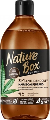 Изображение Nature Box NATURE BOX_For Men 3in1 Anti-Dandruff Hair,Scalp,Beard szampon z olejem z awokado Konopie 385ml