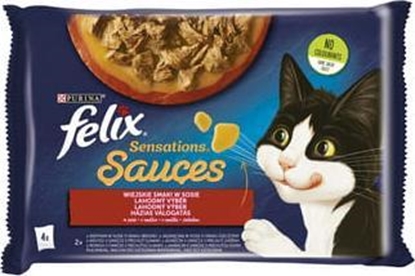 Picture of Nestle FELIX sasz.4x85g SENSATIONS SAUCES WIEJSKIE SMAKI w sosie /12