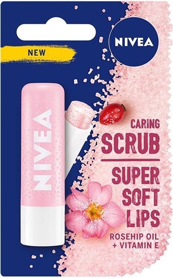 Picture of Nivea Caring Scrub Super Soft Lips pielgnujcy peeling do ust w sztyfcie Dzika Róa 4,8g