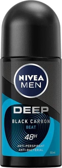 Изображение Nivea _Men Deep Black Carbon Beat antyperspirant z aktywnym wglem Roll-On 50ml