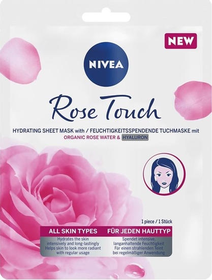Picture of Nivea Rose Touch intensywnie nawilajca maska z organiczn wod róan i kwasem hialuronowym