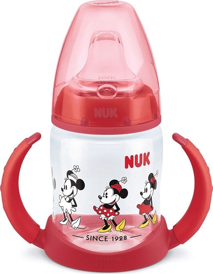 Picture of NUK Butelka do nauki picia z uchwytem i wskanikiem temperatury Myszka Minnie 150 ml czerwona Nuk