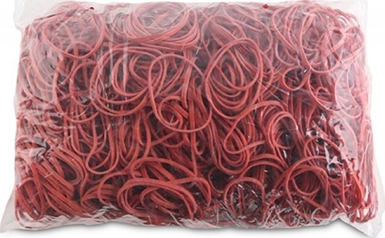 Picture of Office Products Gumki Recepturki Office Products, rednica 50Mm, 1,5X3Mm, 60% Kauczuku, 1000G, Zgrzewka, Czerwone