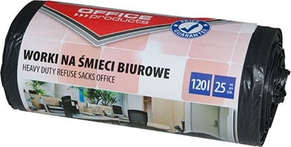 Attēls no Office Products Worki na mieci biurowe OFFICE PRODUCTS, mocne (LDPE), 120l, 25szt., czarne