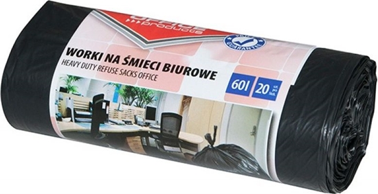 Picture of Office Products Worki na mieci biurowe OFFICE PRODUCTS, mocne (LDPE), 60l, 20szt., czarne
