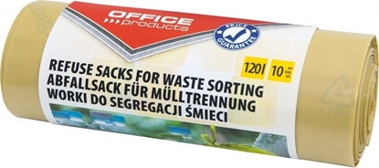 Attēls no Office Products Worki na mieci domowe OFFICE PRODUCTS, do segregacji plastiku, mocne (LDPE), 120l, 10szt., óte
