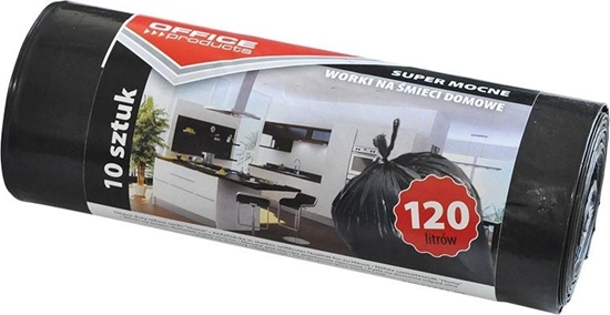 Picture of Office Products Worki na mieci domowe OFFICE PRODUCTS, super mocne (LDPE), 120l, 10szt., czarne