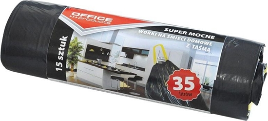 Picture of Office Products Worki na mieci domowe z tam OFFICE PRODUCTS, super mocne (LDPE), 35l, 15szt., czarne