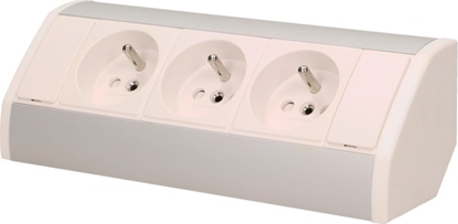 Attēls no Orno Gniazdo meblowe 3x2P+Z, biao-srebrne