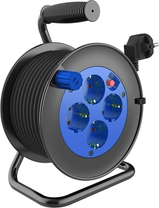 Picture of Orno Przeduacz bbnowy MINI, 4 gniazda 2P+Z (schuko), metalowy stojak, polwinit H05VV-F 3x1.5mm2 - 15m