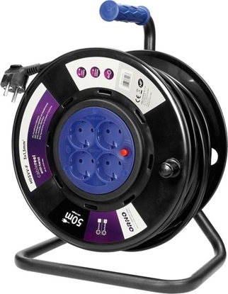 Picture of Orno Przeduacz bbnowy, 4 gniazda 2P+Z (schuko), kabel PVC H05VV-F 3x1,5mm2, dugo - 50m, STAE GNIAZDA OR-AE-13155(GS)/50M