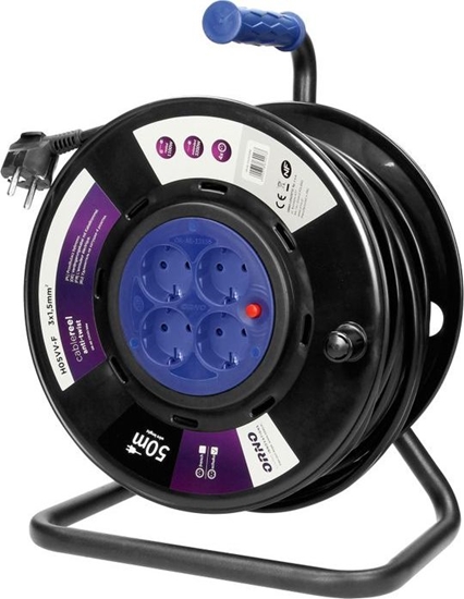 Picture of Orno Przeduacz bbnowy, 4 gniazda 2P+Z (schuko), kabel PVC H05VV-F 3x1,5mm2, dugo - 50m, STAE GNIAZDA OR-AE-13155(GS)/50M