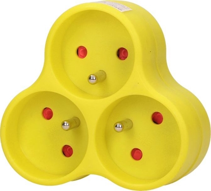 Picture of Orno Rozganik wtyczkowy 3-gniazda z/u limonkowy OR-AE-13134/L