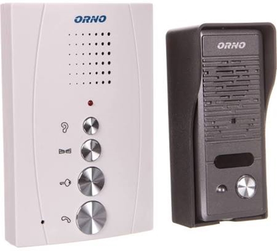 Изображение Orno Zestaw domofonowy jednorodzinny z interkomem bezsuchawkowy czarny ELUVIO INTERCOM (OR-DOM-RE-920/B)