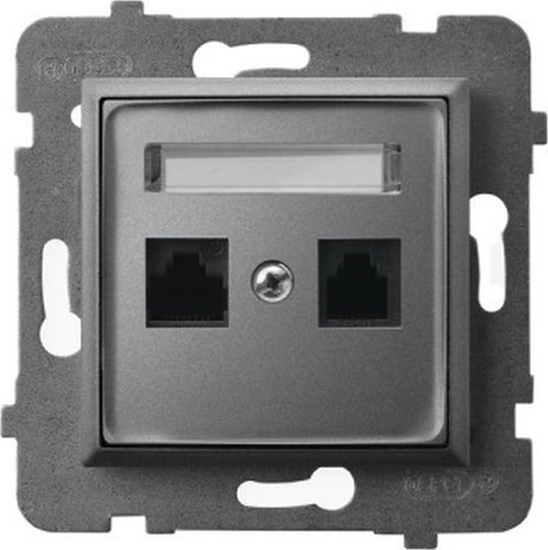 Picture of Ospel ARIA Gniazdo komputerowe podwójne, kat. 5e MMC szary mat GPK-2U/K/m/70