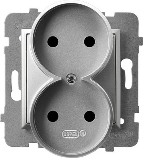 Picture of Ospel ARIA Gniazdo podwójne srebro GP-2UR/m/18