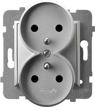 Attēls no Ospel Gniazdo podwójne z/u srebro GP-2URZ/m/18