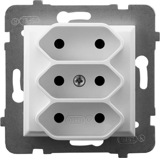 Picture of Ospel ARIA Gniazdo potrójne EURO biay GP-3U/m/00