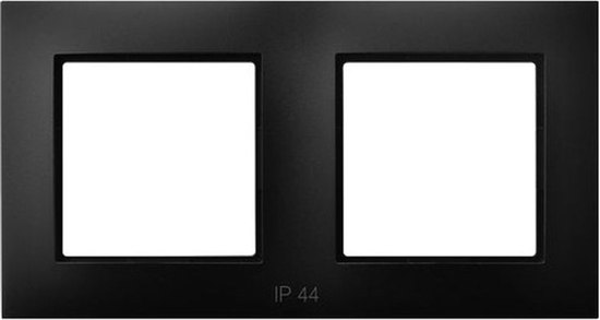 Picture of Ospel ARIA Ramka podwójna do czników IP44 czarny metalik RH-2U/33