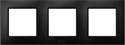 Attēls no Ospel ARIA Ramka potrójna do czników IP44 czarny metalik RH-3U/33