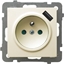Picture of Ospel AS Gniazdo pojedyncze z uziemieniem z przesonami torów prdowych, z adowark USB ecru GP-1GZPUSB/m/27