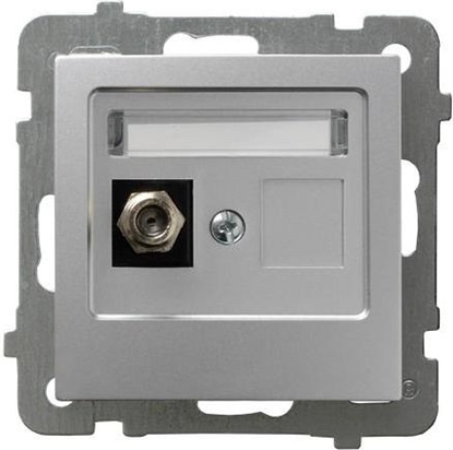 Attēls no Ospel Gniazdo antenowe AS pojedyncze typu F srebrne (GPA-1GF/m/18)