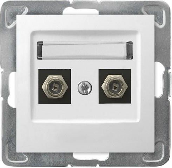 Picture of Ospel Gniazdo antenowe Impresja podwójne typu F biae (GPA-2YF/m/00)