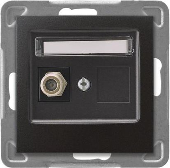 Picture of Ospel Gniazdo antenowe Impresja pojedyncze typu F antracyt (GPA-1YF/m/50)