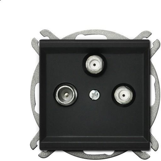 Picture of Ospel Gniazdo antenowe Sonata RTV-SAT-SAT czarny metalik (GPA-R2S/m/33)