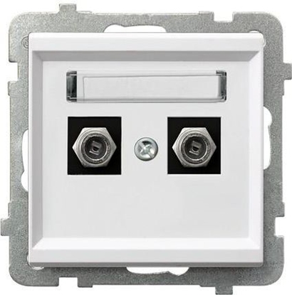 Attēls no Ospel Gniazdo antenowe Sonata typu F podwójne biay (GPA-2RF/m/00)