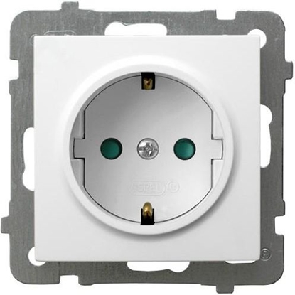 Picture of Ospel Gniazdo AS pojedyncze schuko z przesonami biae (GP-1GSP/m/00)