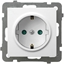 Picture of Ospel Gniazdo AS pojedyncze schuko z przesonami biae (GP-1GSP/m/00)