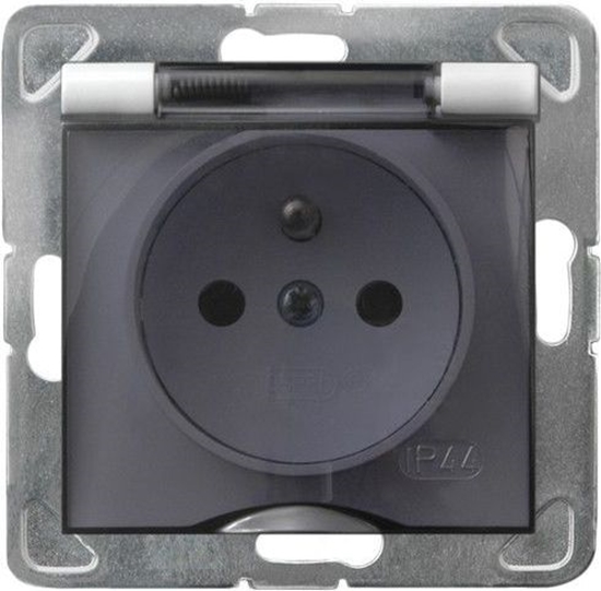 Picture of Ospel Gniazdo bryzgoszczelne z uziemieniem IP-44 srebrne wieczko przezroczyste (GPH-1YZ/m/18/d)