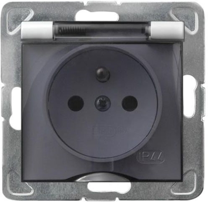 Picture of Ospel Gniazdo Impresja bryzgoszczelne z uziemieniem IP-44 biae wieczko przezroczyste (GPH-1YZ/m/00/d)