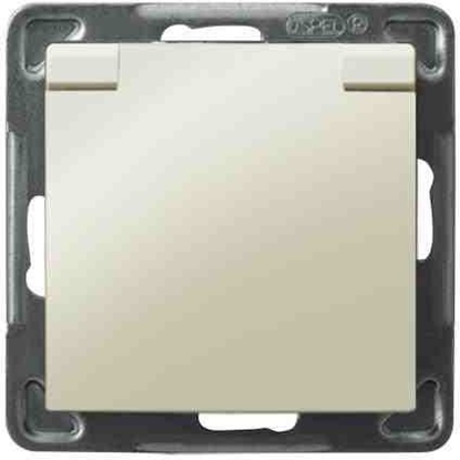 Picture of Ospel Gniazdo Impresja bryzgoszczelne z uziemieniem IP-44 i przesonami torów ecru (GPH-1YZP/m/27/w)