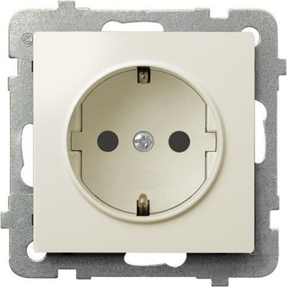 Picture of Ospel Gniazdo Impresja pojedyncze schuko ecru (GP-1YS/m/27)
