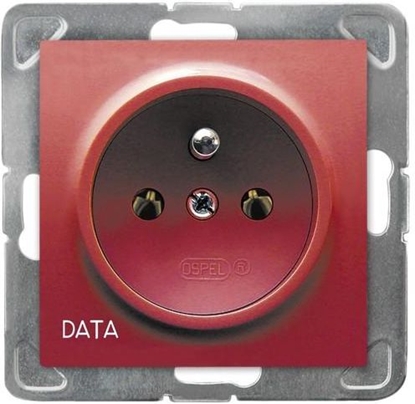 Picture of Ospel Gniazdo Impresja pojedyncze z uziemieniem Data czerwone (GP-1YZD/m/00)