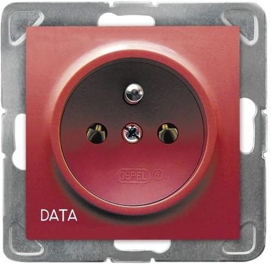 Picture of Ospel Gniazdo Impresja pojedyncze z uziemieniem Data czerwone (GP-1YZD/m/00)